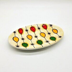 Lafco A Mano Giglioni Deruta Oval Ceramic Dish